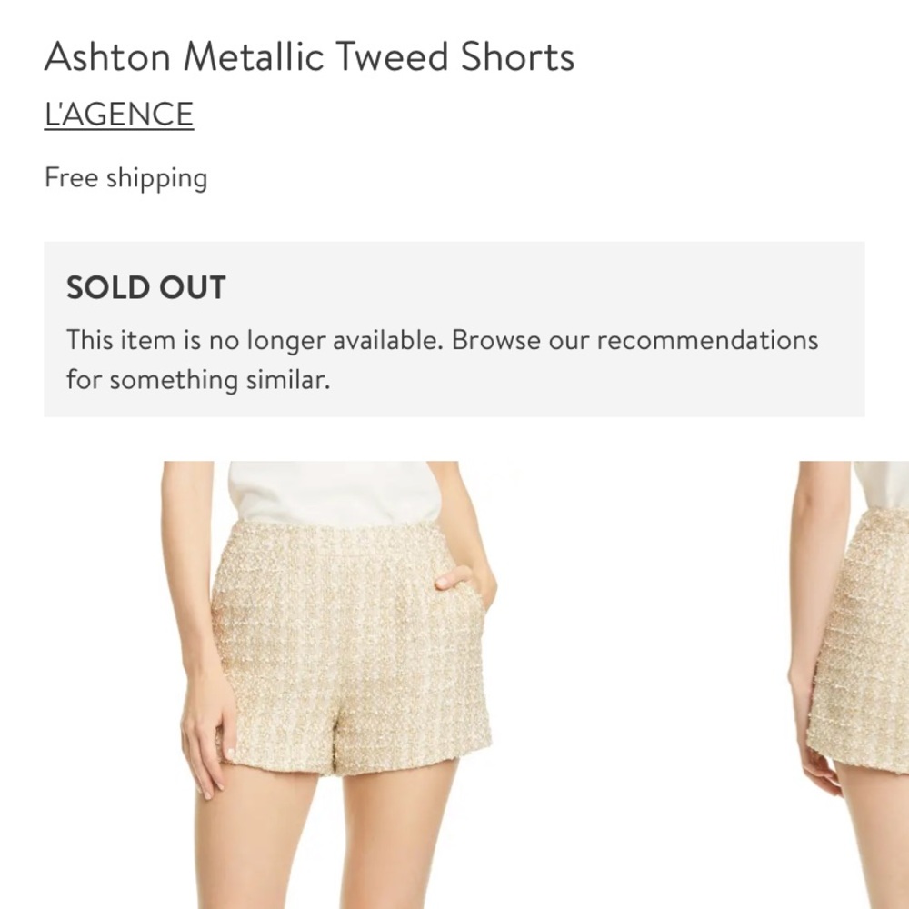 L’Agence Ashton metallic tweed shorts